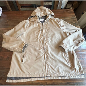 Five Four Wind Breaker Hooded Jacket Beige Light Weight Men's XL